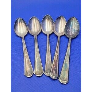 5 Wm A Rogers A1 Carlton Teaspoon 5 7/8" Silverplate Silverware Flatware Oneida